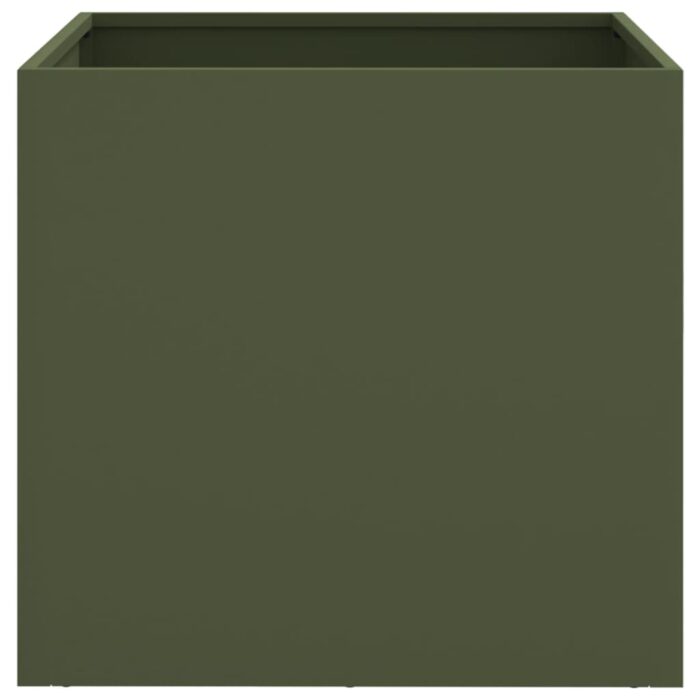 Jardinière vert olive 42x40x39 cm acier – Image 2