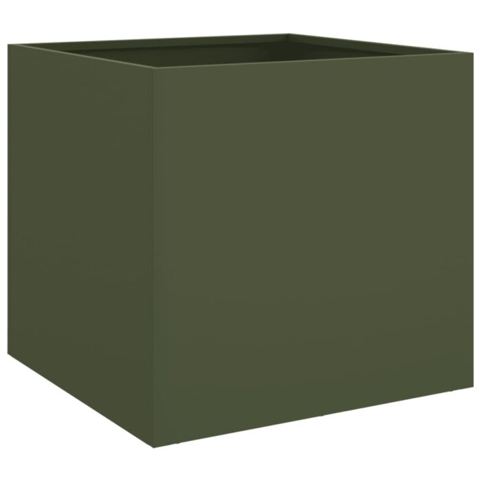Jardinière vert olive 42x40x39 cm acier – Image 4