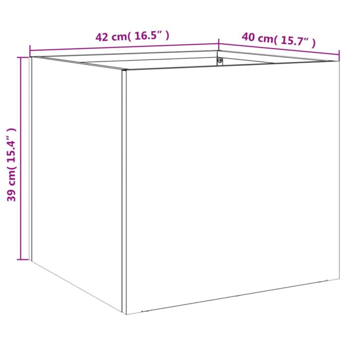 Jardinière argenté 42x40x39 cm acier galvanisé – Image 8