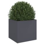 Jardinière anthracite 49x47x46 cm acier – Image 2