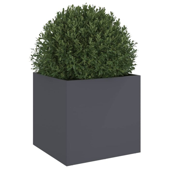Jardinière anthracite 49x47x46 cm acier – Image 2