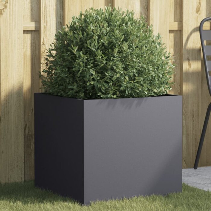 Jardinière anthracite 49x47x46 cm acier – Image 1