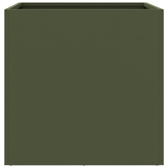 Jardinière vert olive 49x47x46 cm acier – Image 4