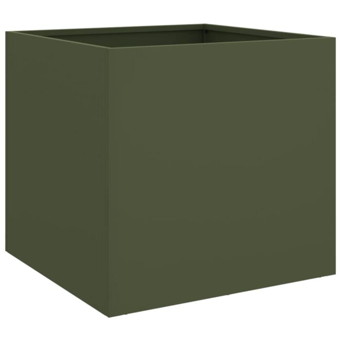 Jardinière vert olive 49x47x46 cm acier – Image 5