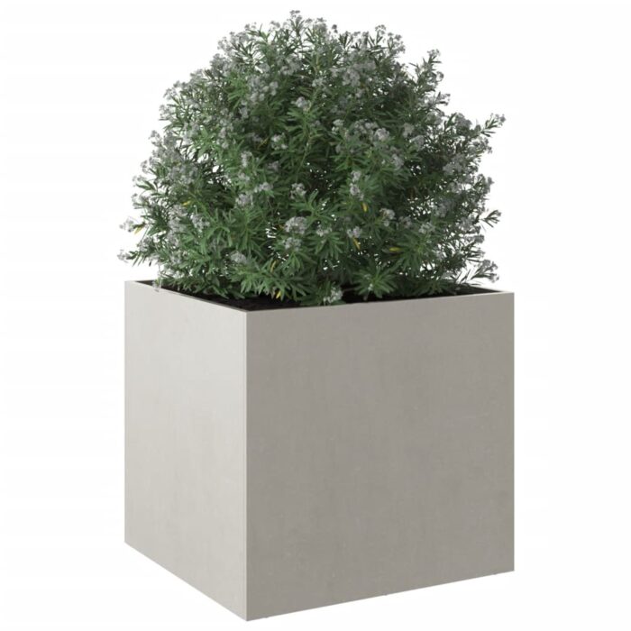Jardinière argenté 49x47x46 cm acier inoxydable – Image 2