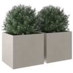 Jardinières 2 pcs argenté 49x47x46 cm acier inoxydable – Image 2