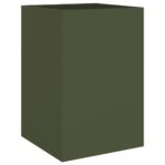 Jardinière vert olive 52x48x75 cm acier – Image 5