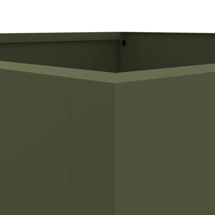 Jardinière vert olive 52x48x75 cm acier – Image 6
