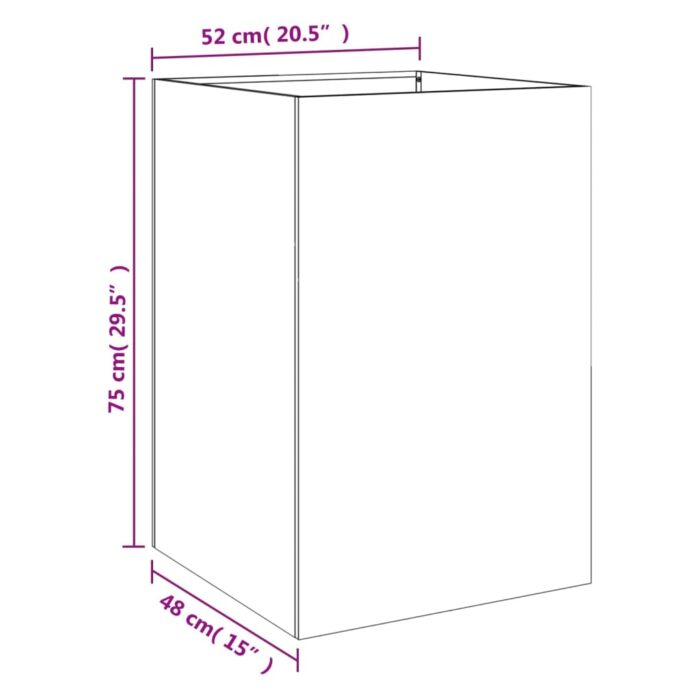 Jardinière argenté 52x48x75 cm acier inoxydable – Image 8