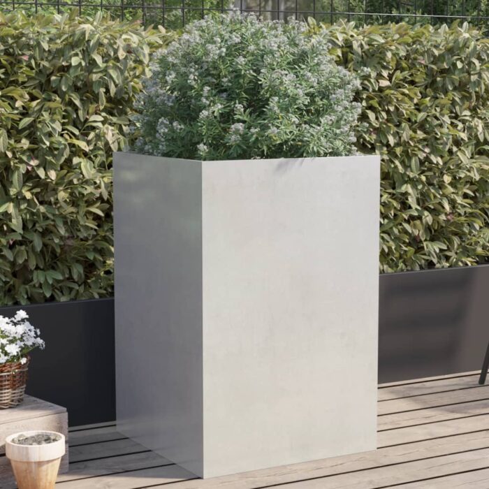 Jardinière argenté 52x48x75 cm acier inoxydable – Image 1