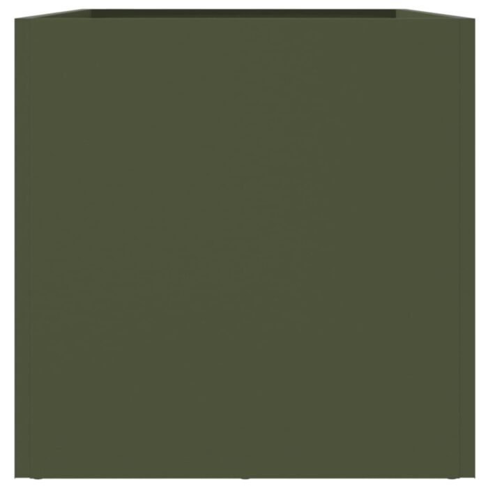 Jardinière vert olive 62x30x29 cm acier – Image 4