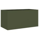 Jardinière vert olive 62x30x29 cm acier – Image 5