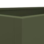 Jardinière vert olive 62x30x29 cm acier – Image 6