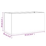 Jardinière vert olive 62x30x29 cm acier – Image 8