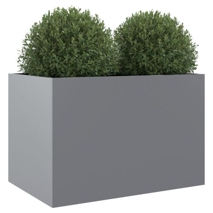Jardinière argenté 62x47x46 cm acier galvanisé – Image 2
