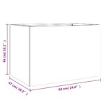 Jardinière argenté 62x47x46 cm acier galvanisé – Image 8