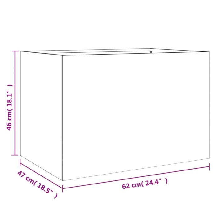 Jardinière argenté 62x47x46 cm acier galvanisé – Image 8