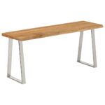 Banc avec bord vivant 105 cm bois d'acacia massif – Image 3