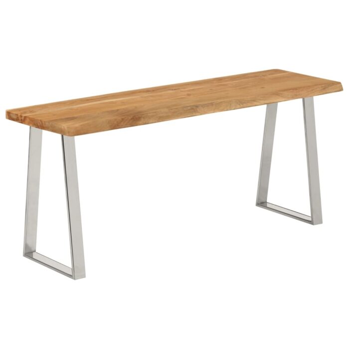 Banc avec bord vivant 105 cm bois d'acacia massif – Image 3