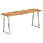 Banc avec bord vivant 105 cm bois d'acacia massif – Image 8