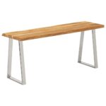 Banc avec bord vivant 105 cm bois d'acacia massif – Image 9
