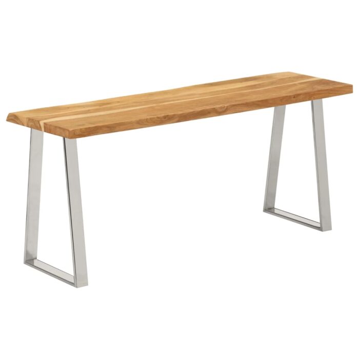 Banc avec bord vivant 105 cm bois d'acacia massif – Image 9