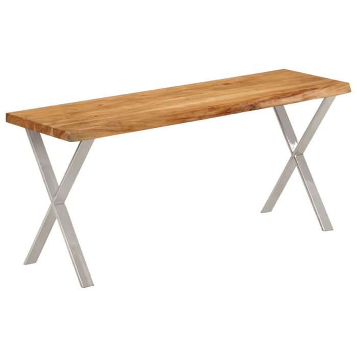 Banc avec bord vivant 105 cm bois d'acacia massif – Image 3
