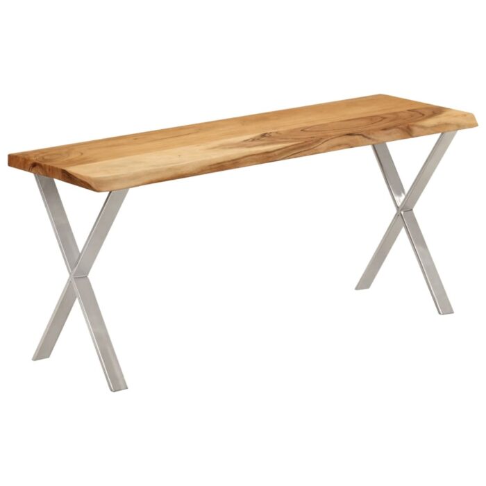 Banc avec bord vivant 105 cm bois d'acacia massif – Image 8