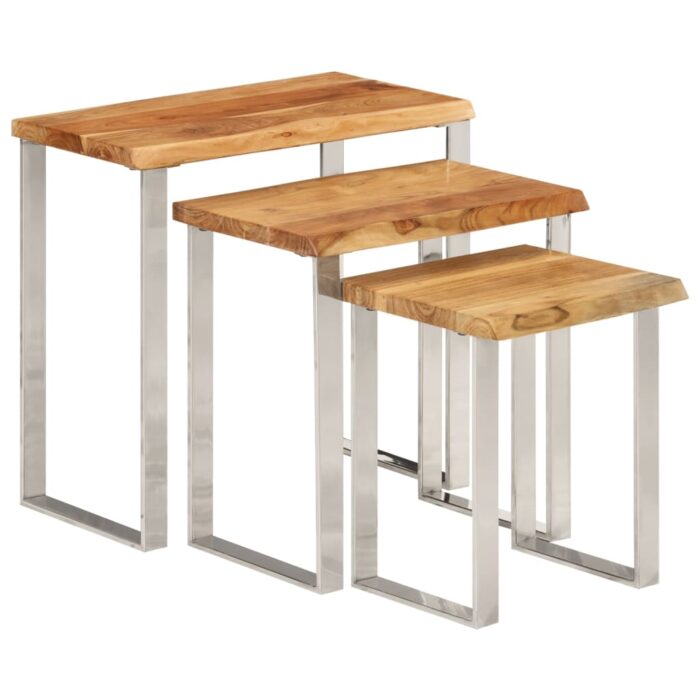 VXL8721012364868_a_en_hd_1.jpg Tables gigognes 3 pcs avec bord vivant bois massif d'acacia – Image 1