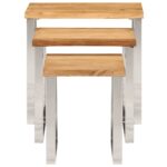 Tables gigognes 3 pcs avec bord vivant bois massif d'acacia – Image 2