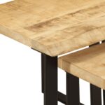 Tables gigognes 3 pcs avec bord vivant bois de manguier massif – Image 6