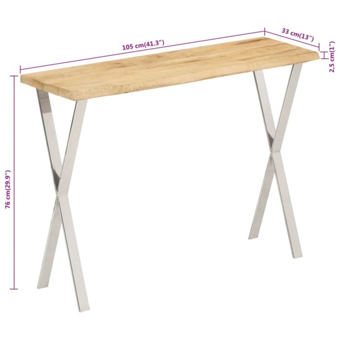 Table console à live edge 105x33x76 cm bois de manguier massif – Image 7
