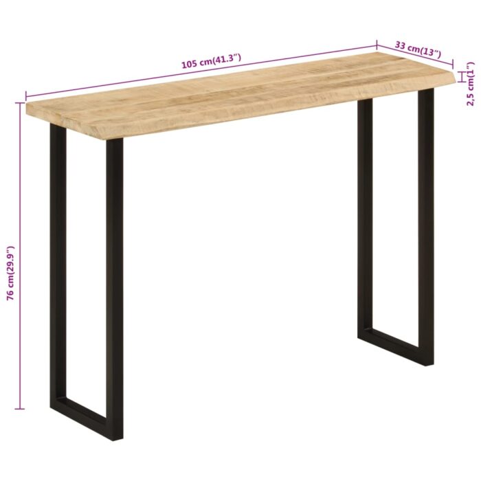 Table console à live edge 105x33x76 cm bois de manguier massif – Image 7