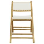 Chaises de bistro pliantes lot de 4 et coussins blanc crème – Image 2