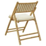 Chaises de bistro pliantes lot de 4 et coussins blanc crème – Image 4