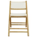 Chaises de bistro pliantes lot de 6 et coussins blanc crème – Image 2