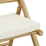 Chaises de bistro pliantes lot de 6 et coussins blanc crème – Image 6