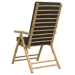 Chaises inclinables de jardin pliantes lot de 6 coussins bambou – Image 4