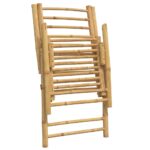 Chaises inclinables de jardin pliantes lot de 6 coussins bambou – Image 5