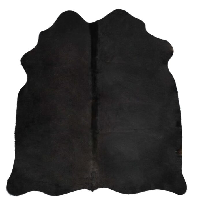 Tapis en peau de vache véritable noir 180x220 cm – Image 6