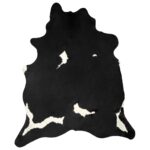 Tapis en peau de vache véritable noir et blanc 180x220 cm – Image 3