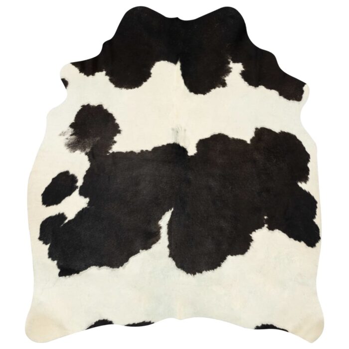 Tapis en peau de vache véritable noir et blanc 180x220 cm – Image 5