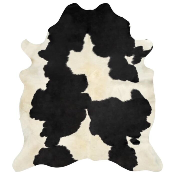 Tapis en peau de vache véritable noir et blanc 180x220 cm – Image 6