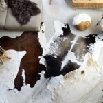 Tapis en peau de vache véritable noir et blanc 180x220 cm