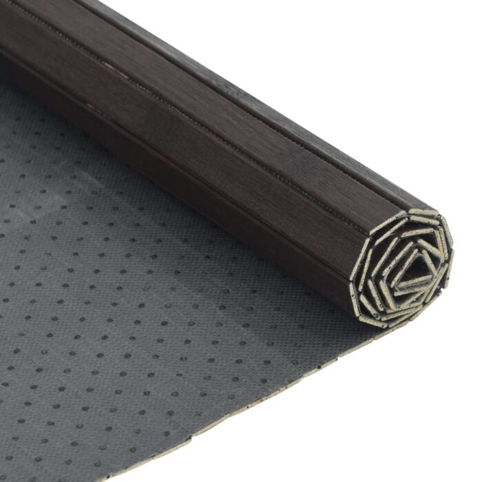 Tapis rectangulaire marron foncé 60x300 cm bambou – Image 3
