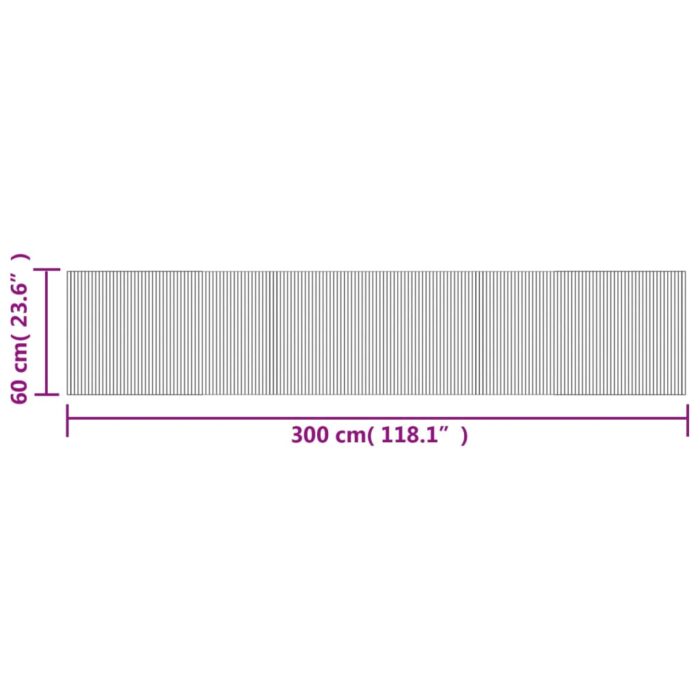 Tapis rectangulaire marron foncé 60x300 cm bambou – Image 6