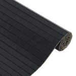 Tapis rectangulaire noir 60x500 cm bambou – Image 2
