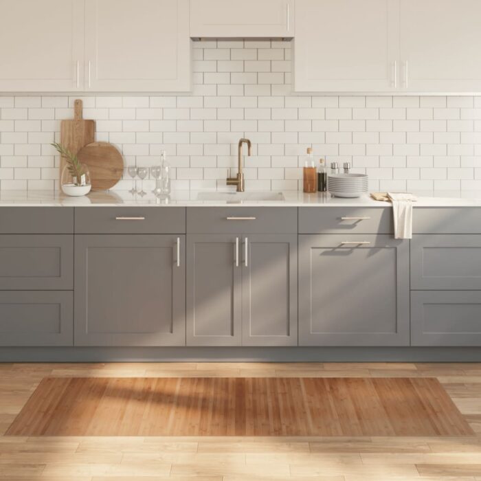 Tapis rectangulaire naturel 70x200 cm bambou – Image 1