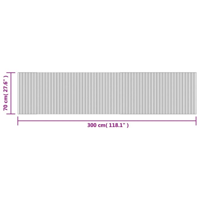 Tapis rectangulaire naturel 70x300 cm bambou – Image 6