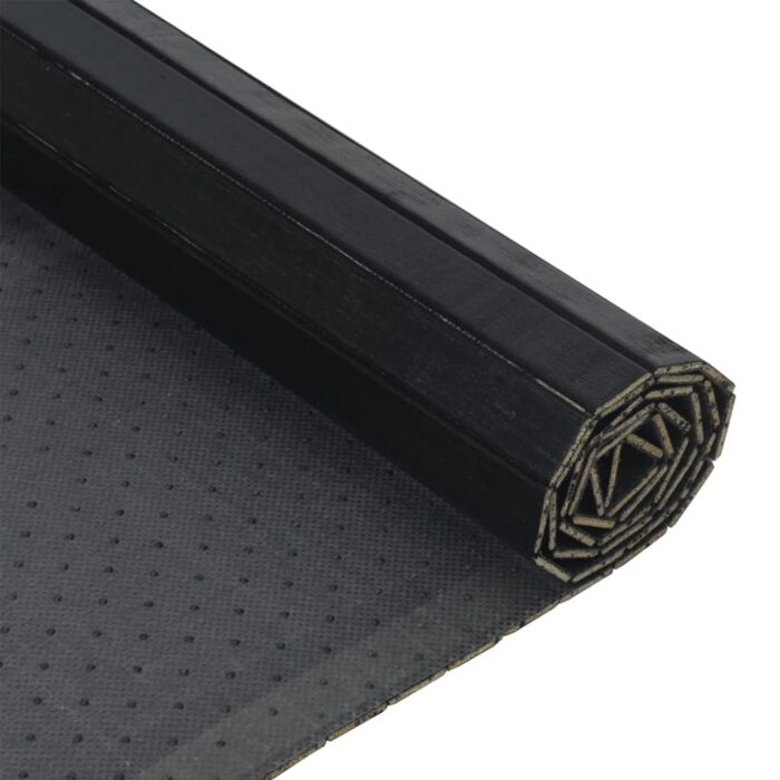 Tapis rectangulaire noir 70x400 cm bambou – Image 3